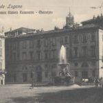1900 Piazza Rezzonico e fontana Bossi