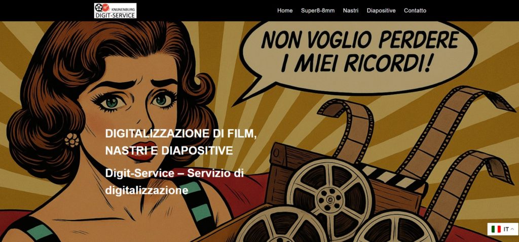 Copertina Digit-Service per la digitalizzazione di film Super8 e 8mm